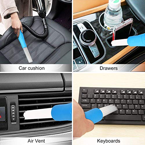 Vacuum Cleaner Dust Dirt Remover Universal Dust Brush Cleaner Vacuum Attachment Interface Tool As Seen On TV Flexible Tiny Tube Cleaning Tool for Car Corners Pets Drawers Air Vents Home - Thumbnail 5