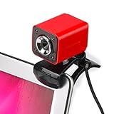 Neuf High-Tech Place A862 caméra de Fil USB rotative 12MP HD Webcam 360 degrés avec Microphone et 4 lumières LED pour Ordinateur de Bureau Ordinateur Portable PC Skype, Longueur de câble: 1,4 m
