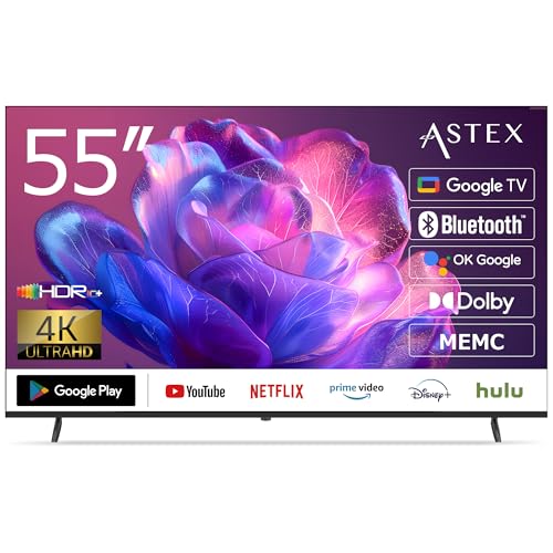 Amazon | ASTEX チューナーレステレビ 55インチ 4K Google TV搭載 MEMC 