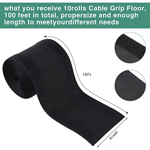 Image of WILLBOND Carpet Cord Cover Cable Protector Floor Cover Cable Protector Management Only for Commercial Office Carpet(98.43 ft,Black)