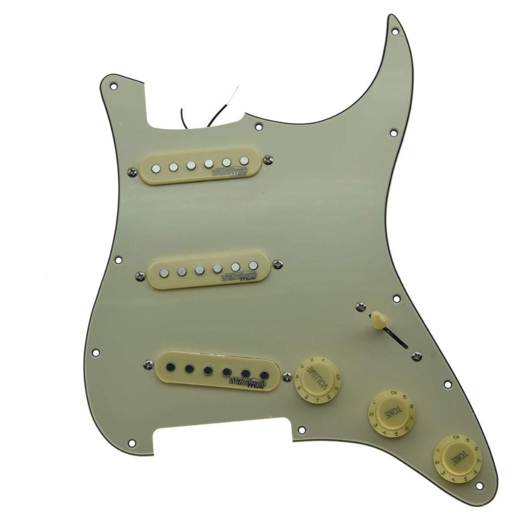 Dopro Loaded Guitar Pickguard with Wilkinson Pickups Prewired ST Pickguard for USA/Mexico FD Strat Stratocaster Aged White