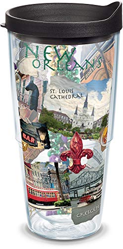 Tervis Made in USA Double Walled New Orleans Insulated Tumbler Cup Keeps Drinks Cold & Hot, 24oz, Collage