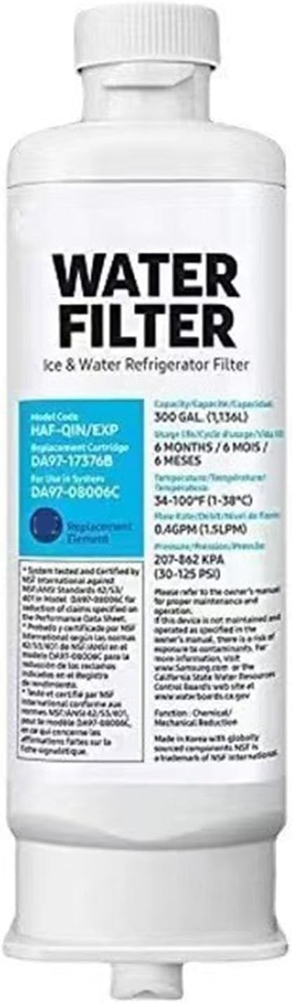 Filtre à eau Samsung DA97-17376B élimine le mauvais goût de chlore du distributeur