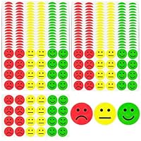 600 Pcs Smiley Face Stickers, Happy, Sad Smiling Face Red, Yellow and Green Stickers, Labels, Teachers Parents for Kids Reward, Feelings Diary, Classroom Behavior Decorations