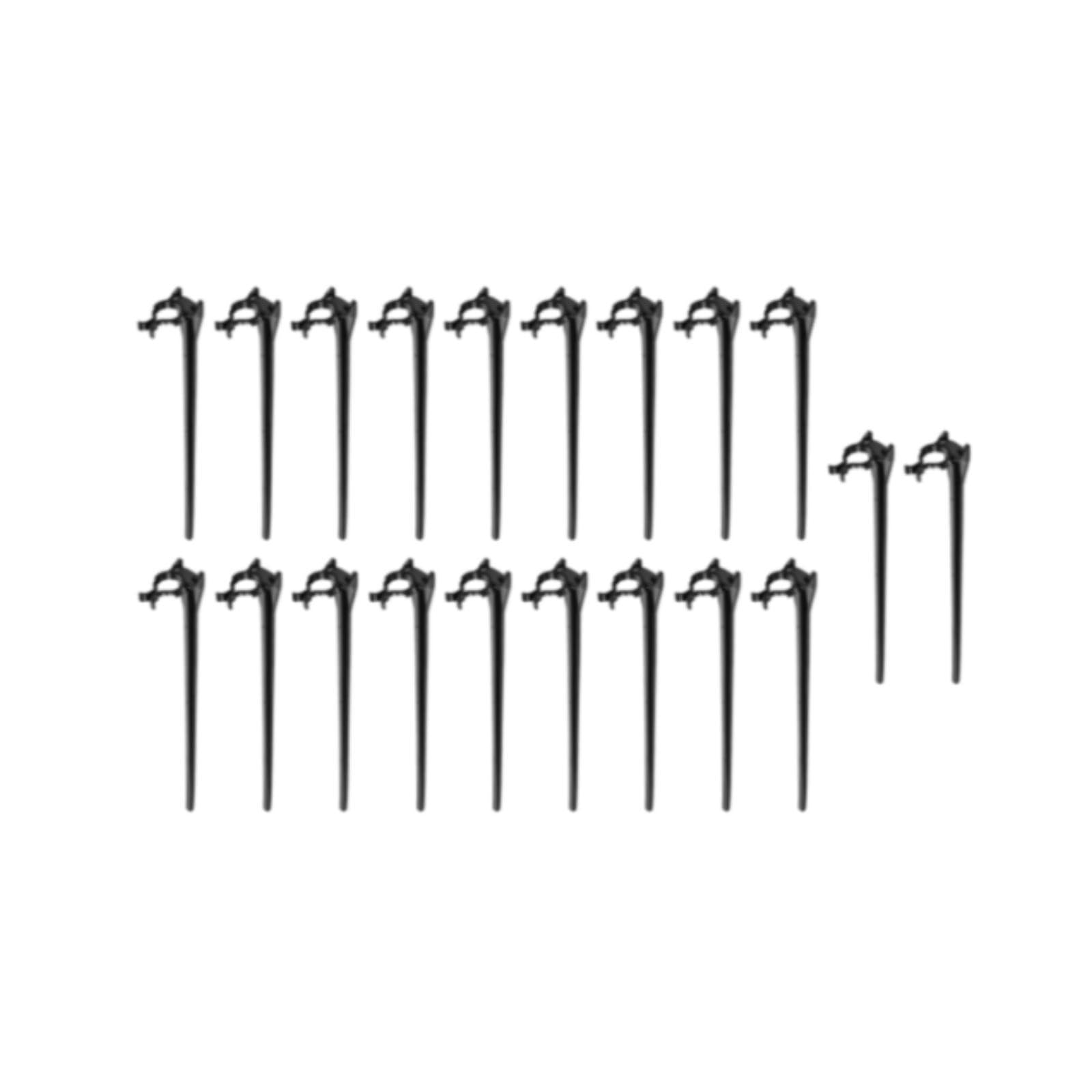 Baoblaze 20 Pieces Christmas Light Stakes Yard Lawn Light Stakes Universal Decor Ground Stake Light Holders for Outdoor Yards Pathways, Black