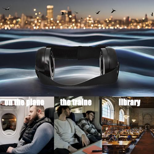 youyaya Gehörschutz für Erwachsene,Noise Cancelling Schalldichte Ohrenschützer,Verbessern Den Schlaf, Verstellbarer Elastischer Ohrenschützer,Gehörschutz schlafen,Lärmschutz kopfhörer (Schwarz)