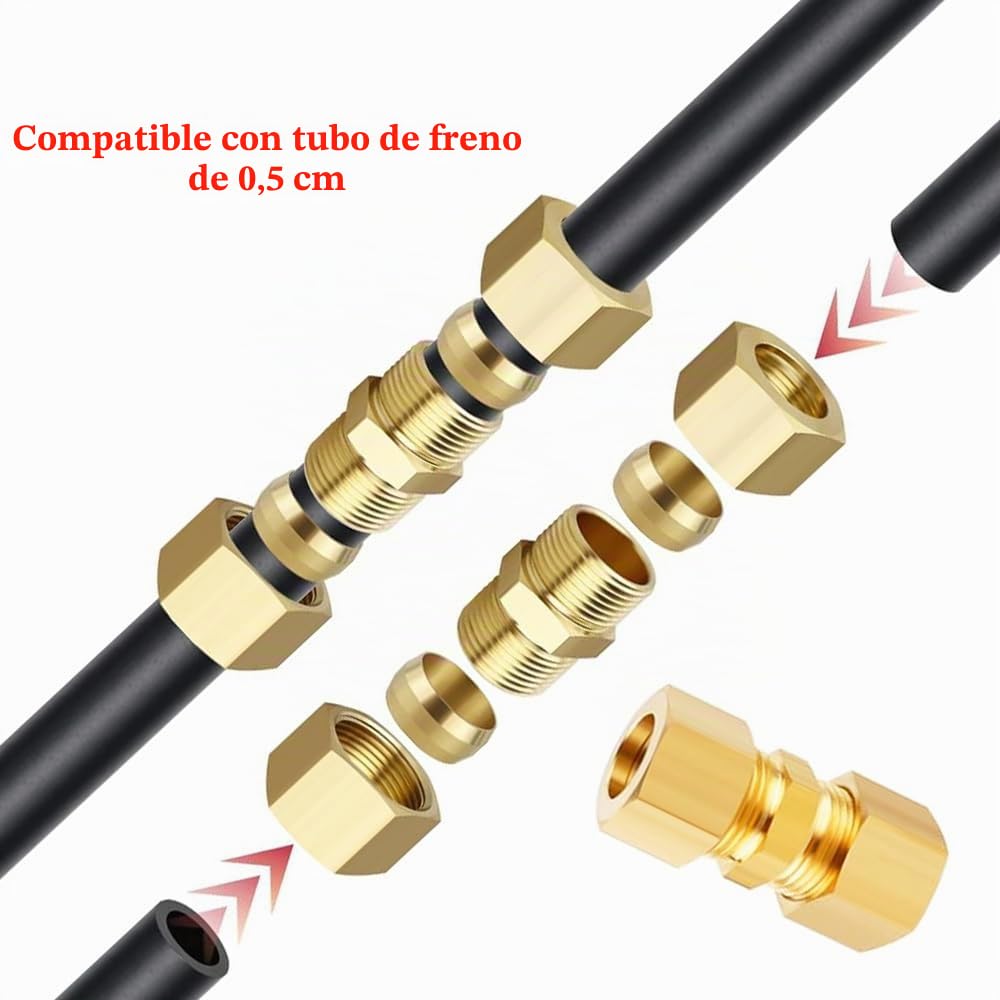 3/16" Bremsleitung Fittings Set für 4.75mm SAE Flaring Bremsleitung Kit 10Pcs 3/16" Bremschlauch Fitting