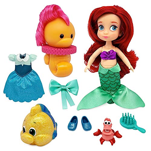 Disney Store Official Ariel Animators' Collection Mini Doll Play Set - The Little Mermaid - 5 Inches | Authentic Store Toy Figure | Includes Undersea Accessories | Suitable for Ages 3 and Up