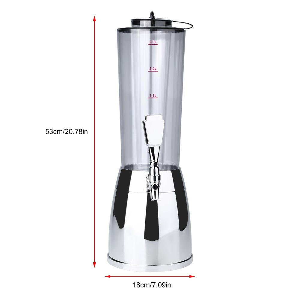 Bierspender - VIFER 2.5L Biermaschine Getränkespender für Wein Wasser Saft Bar Zubehör 1PC(Silber)