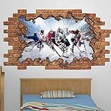 Team Hockey Wall Decal Stickers Hockey Wall Mural Peel And Stick Hockey Sport Wall Decal for Boys Bedroom Decor Wall Stickers Mural Smashed Wall Art Removable Poster Vinyl decals,32'' aw426