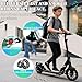 ZQHQKJ Big Wheel Kick Scooter for Kids Ages 8-12, Teens & Adults, Dual Suspension Foldable Lightweight Scooter with 8 Inch Big Wheels, 4 Adjustable Height, Max Load 240 LBS, Ideal for Outdoor Sports,B