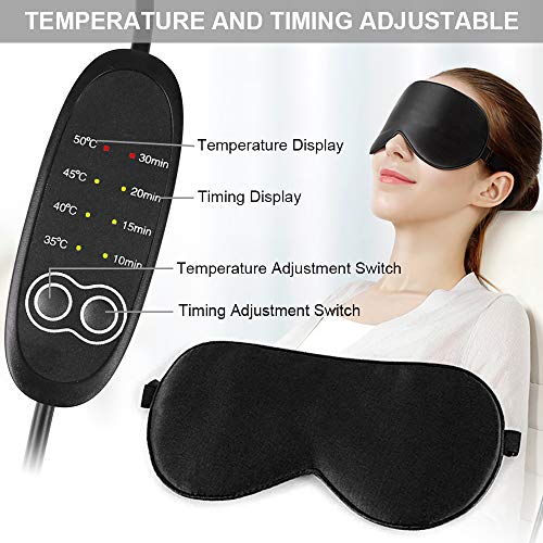 Usb Steam Eye Mask, Adjustable Temperature Control Electric Heated Eye Mask To Relieve Eye Stress, Warm Therapeutic Treatment For Dry Eye, Blepharitis, Styes (Black) #TOP2