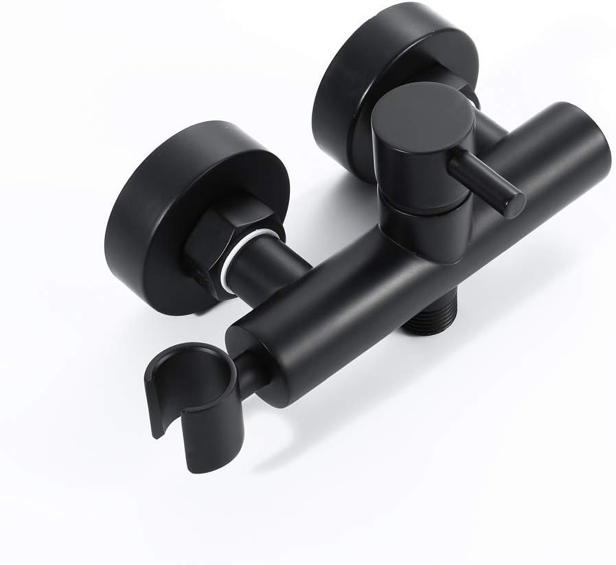 LUNEZY Bidet Sprayer for Toilet Hot and Cold Water, Matte Black Bidet Shower Wall Mounted Bidet Taps Kit Bidet Faucet for Bathroom Shower Head Self Cleaning Hand Sprayer Set,B