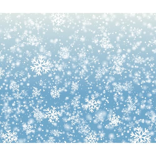 Lsseauto Pano de fundo de floco de neve branco de inverno de 3 x 2,4 m, fundo de flocos de neve caindo, fundo de fotografia bokeh do país das maravilhas de gelo para decoração de festa de Natal e ano