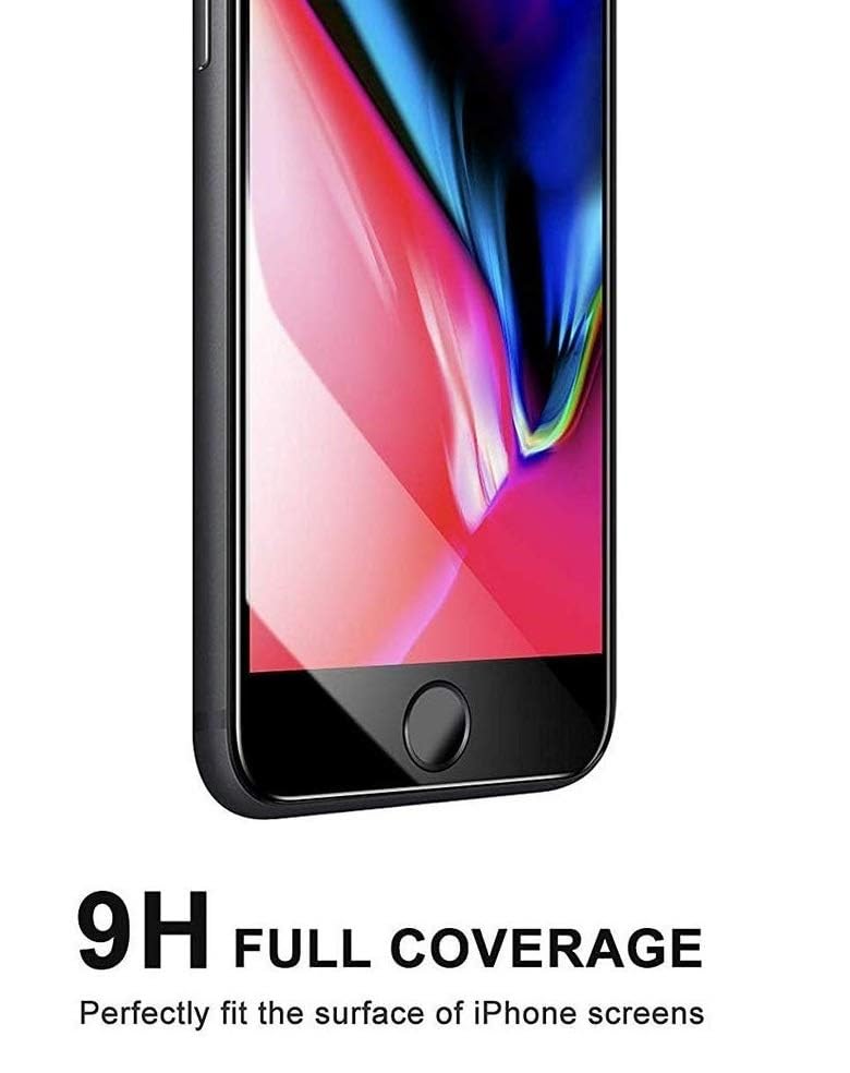 Image of HD Tempered Glass Screen Protector Compatible For iPhone 6 Plus (Black) With Edge To Edge Coverage And Easy Installation Kit