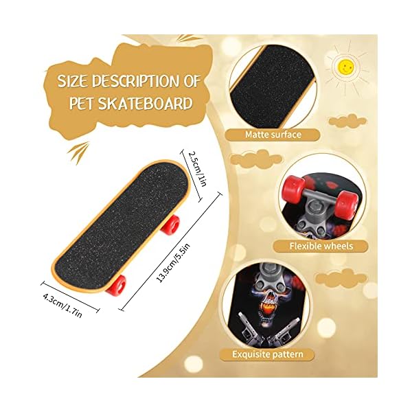 Frienda 4 pieces bearded dragon accessories bearded dragon funny toy lizard helmet hat and mini skateboard for lizard bearded dragon hamster parrot reptile small animals - image 7