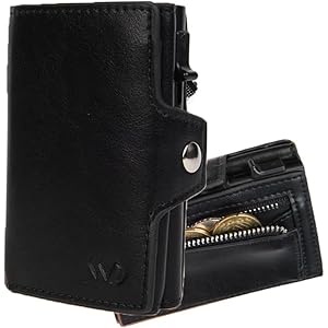 Geldbörse mit Münzfach, RFID-geschützter Kartenhalter, bis zu 8-Karten, Mini Leather Wallet, Men’s and Women’s Wallet, small Size, Wallet, Genuine Leather, modern