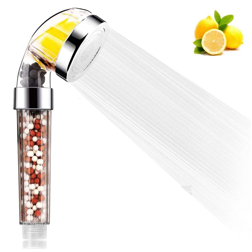 Shower Head, Ionic Powerful Water Saving Handheld Shower Filter with Vitamin C for Hard Water and Low Pressure, 3 types Mineral Balls and 1 Aroma Blocks Included