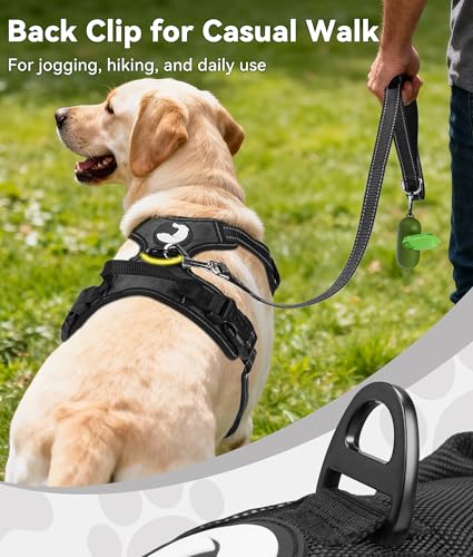 Joytale No Pull Dog Harness Medium Sized Dog, Front Clip, Black | Grab Handle for Instant Control, Padded & Adjustable Vest, Sturdy Metal D-Rings, for Safe Training & Daily Walking - Image 5