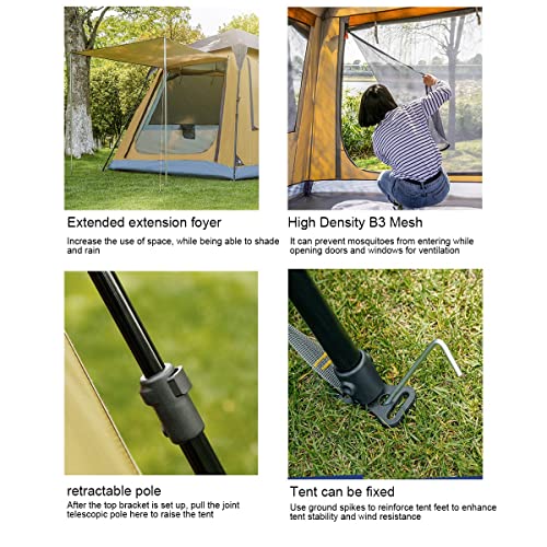 Carpa para Camping Familiar 4 Personas Impermeable Verde miniatura 7