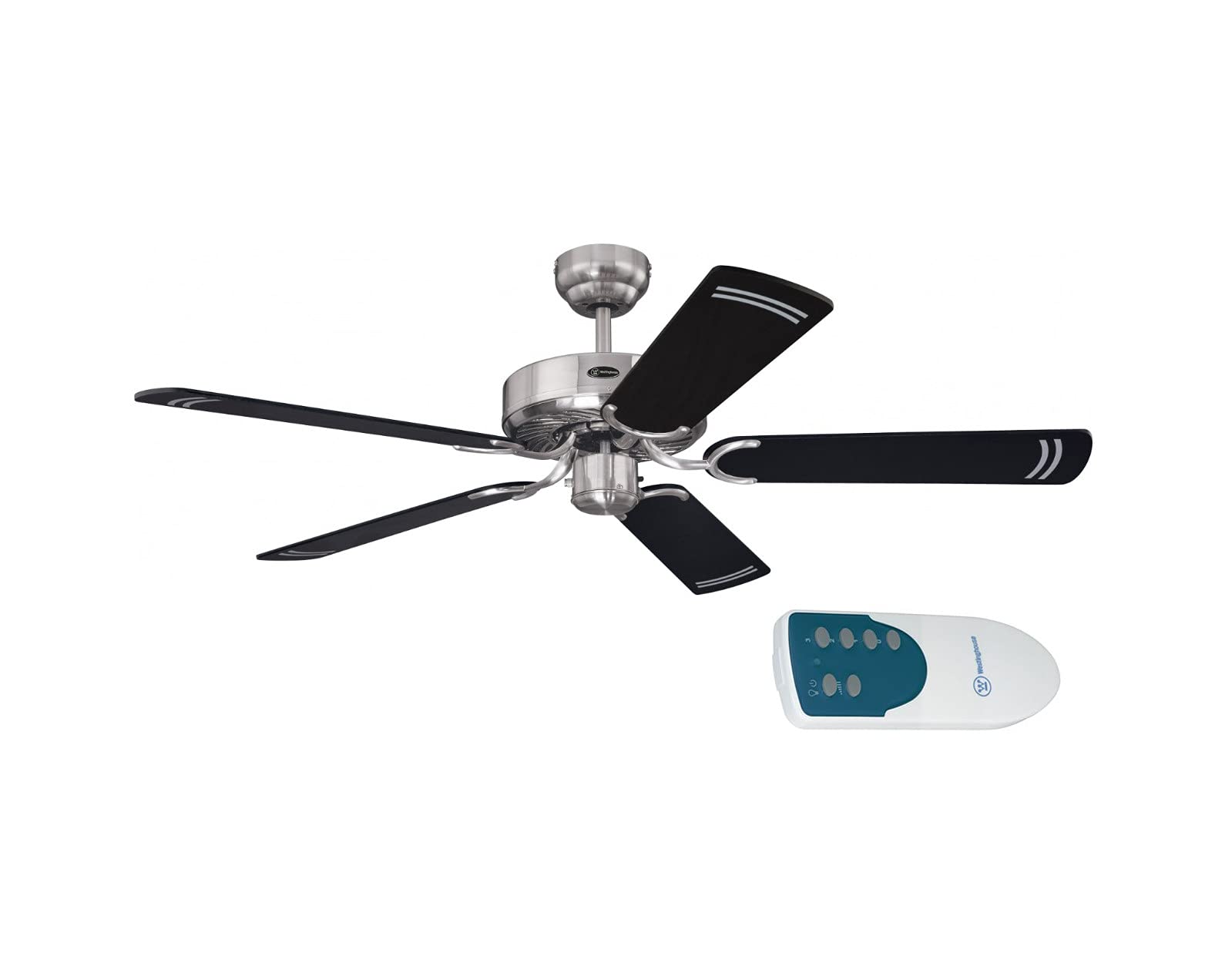 ceiling fan without light cyclone, 132 cm, for rooms of up to 25 m² Stahl Gebürstet mit Fernbedienung