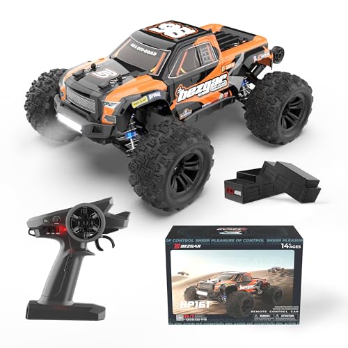 Image of BEZGAR HP161 High Speed 1:16 4X4 Off-Road Remote Control Truck, Waterproof Electric Hobby Grade RC Cars All Terrain Toy Truck with Upgrade Chassis for Kidia€ Adults Two Batteries ,30+ Mins Playtime
