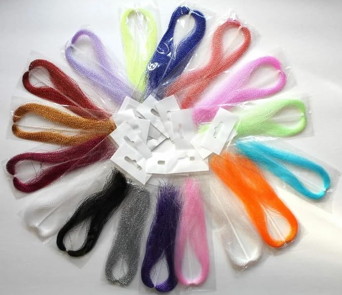 Generic 150Pcs/Bag Crystal Flash Fly Tying Material Krystal Fishing Lure Tying Making 17 Bag Multi-Color