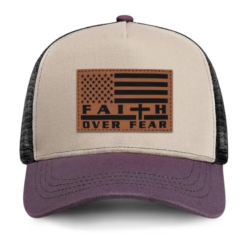 Image of Jesus Hat Christian Gifts for Men American Flag Hats Faith Over Fear Hat Fathers Day Christmas Birthday Gifts for Friend
