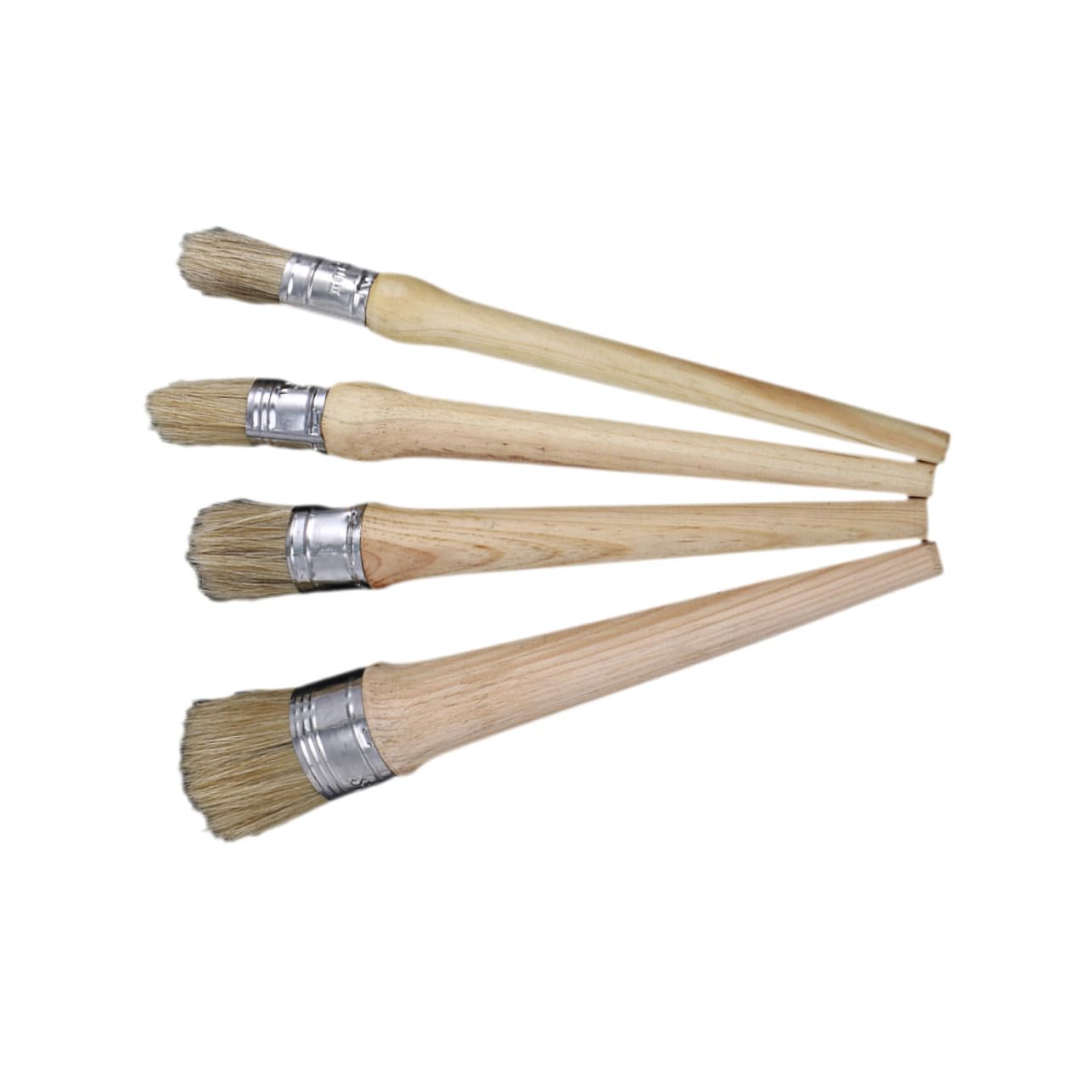 4 Piezas Pinceles Redondos Profesionales para Muebles y Manualidades Mangos Largos Ergonómicos para Restauración y Decoración del Hogar
