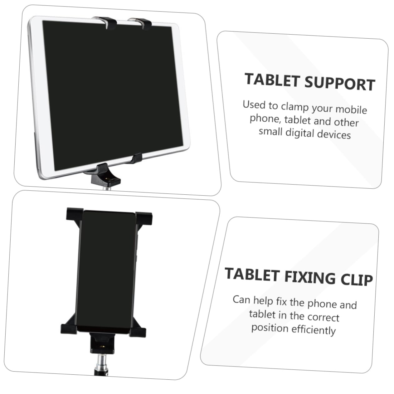 Mipcase Tablet Accessories Plastic Tablet Bracket Universal Phone Holder Clamp Screen Fixation Clip