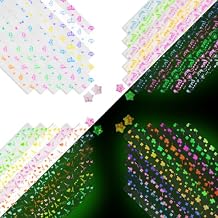 Wowagoga 840 Sheets Luminous Origami Star Paper Strip with 4 Patterns Folding Stars Lucky for DIY Handmade Crafts