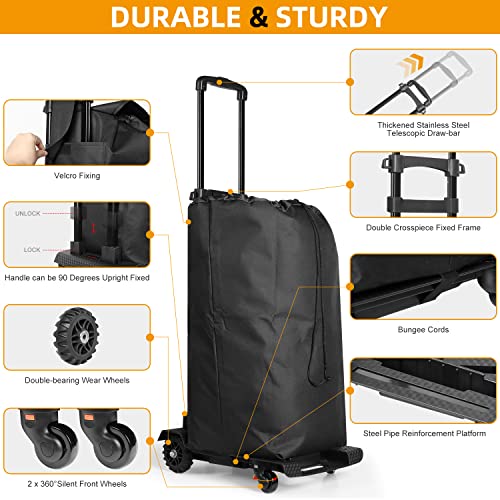 SELORSS Einkaufstrolley Klappbar, Einkaufswagen Trolley mit 4 Rollen, Wasserdichter 47L Einkaufstasche und 360… – Bild 6