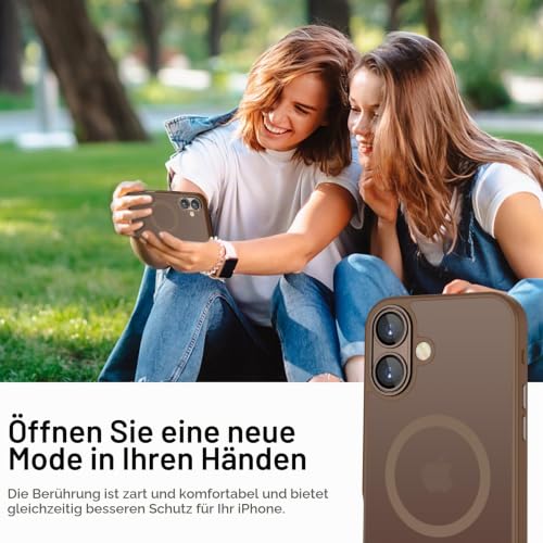YUANDMI für iPhone 17 Hülle kompatibel mit MagSafe Braun – Ansicht 6