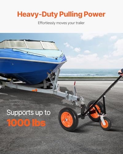 VEVOR Rangierhilfe Anhänger, 454 kg Stützlastkapazität, 425 & 560 mm einstellbare Höhe, 50,8 mm Kugel, 355,6 mm Luftreifen, Karbonstahl, zum Bewegen von Wohnmobilanhängern