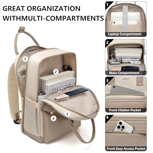 School Backpack Laptop Bookbag for Girls - Women College Business Computer Backpacks 15.6 inch Waterproof Work Travel Back Pack with USB Charger Anti-theft Casual Cute Bag for Nurse Teacher Gift2