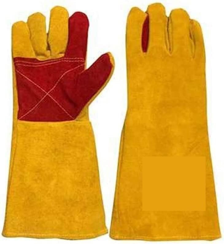Gants résistants à la chaleur, gants de jardinage, gants en cuir, gants industriels haute température, gants isolants ignifuges, gants longs et épais, taille L
