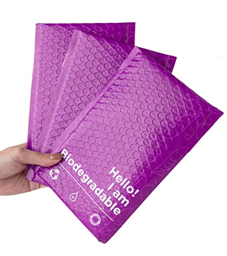 “Kipulu™ 100% Biodegradable Bubble Mailers – 25 Pack, Eco-Friendly Padded