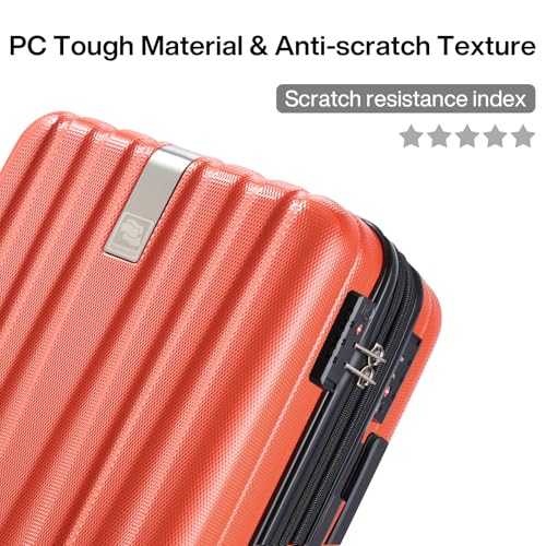 Image of Hanke 14 Inch Underseat Carry On Luggage with Wheels Hard Shell Suitcases Lightweight Small Luggage for Weekender Mini Suitcase Carry On Bag Travel Luggage for Travel Rolling Suitcase.(Orange)