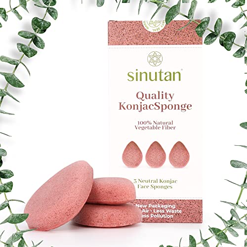 Sinutan® | Esponja Konjac Facial | Juego de 3 (ROJO)