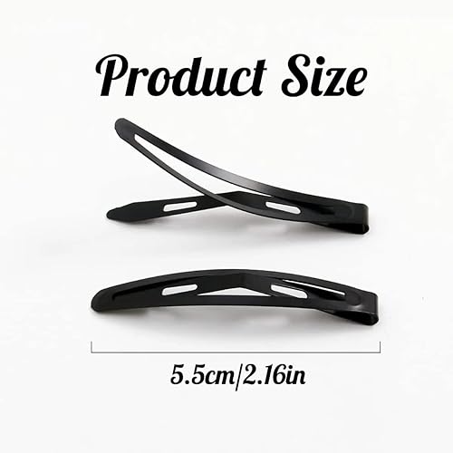 Miniatura 8 de 30 pinzas para el cabello negras a presión de metal para mujer, pinzas largas antideslizantes para el cabello para mujeres y niñas, pinzas pequeñas