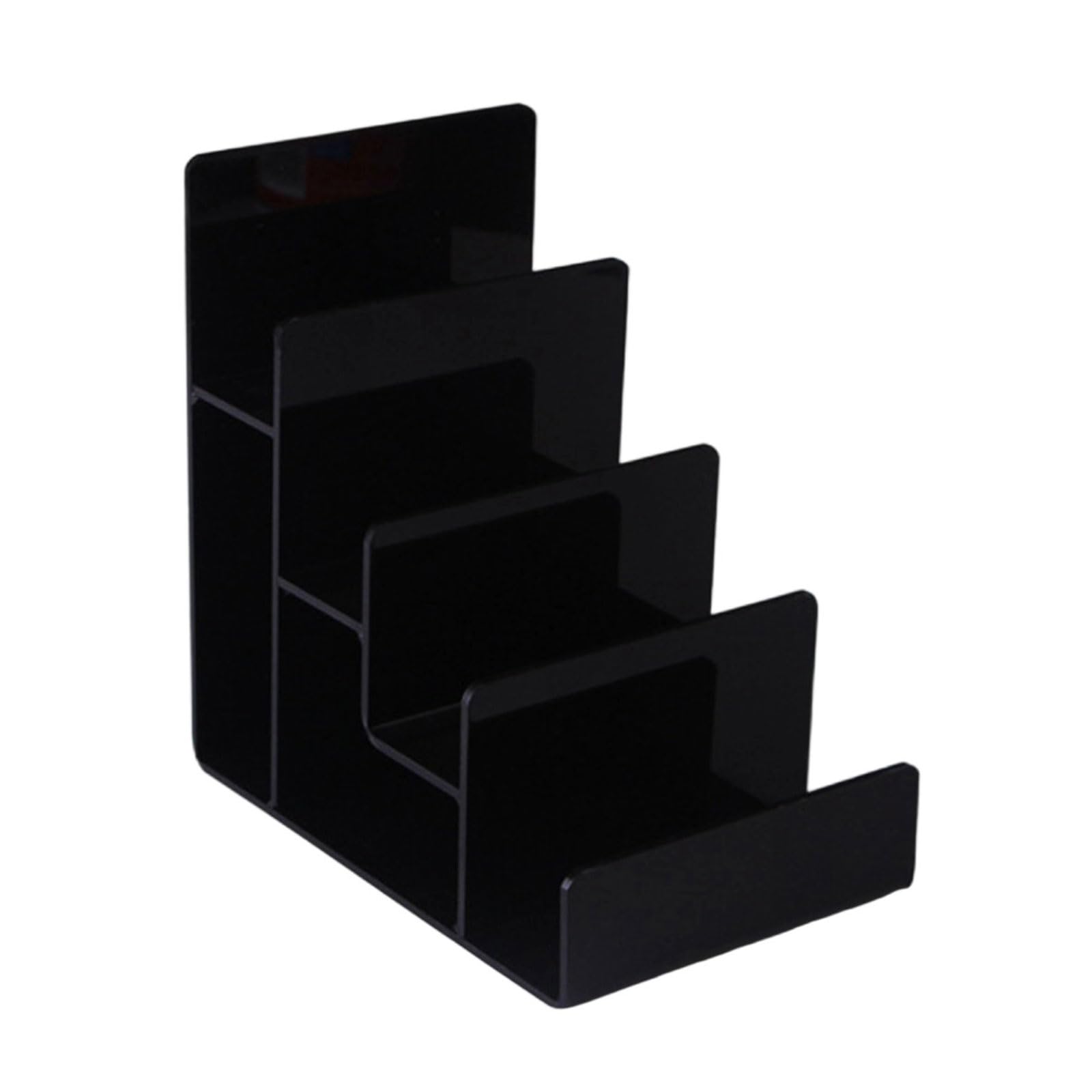 Hsioluted Sturdy Acrylic Display Rack with Sloped Design Multilayer Storage for Accessories Organization Acrylic Storage Rack