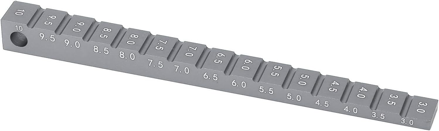 RC Car Drop Gauge, Easy to Use High Precision Lightweight Chassis Ride Height Gauge Aluminum Alloy 3-10mm for 1/10 RC Drift Car (Ti Color)