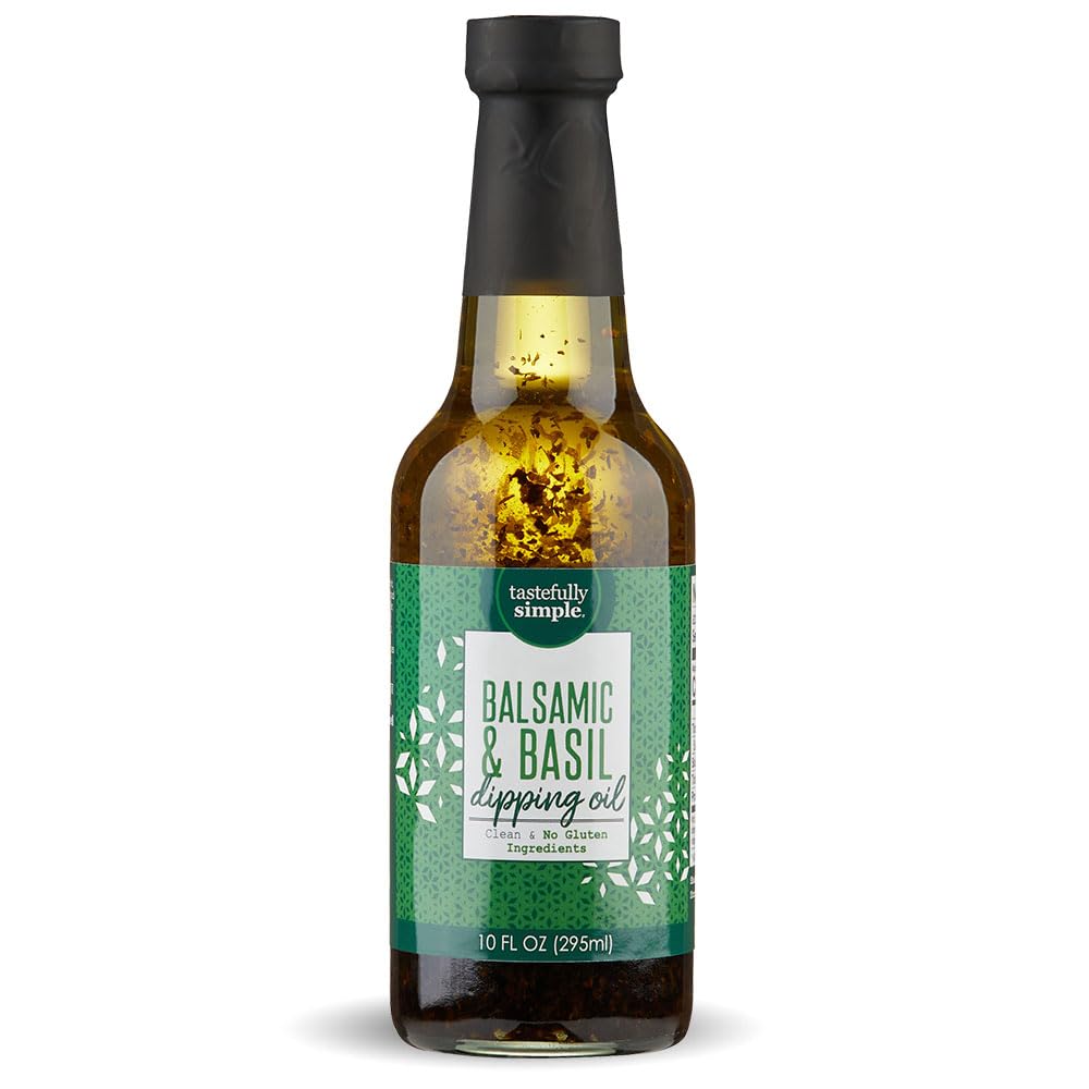 Tastefully Simple Balsamic and Basil Dipping Oil, 10 Fluid Ounce