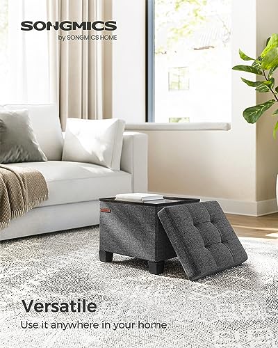 image for SONGMICS Storage Ottoman, Small Ottoman Foot Rest with Legs, 12.6 x 15