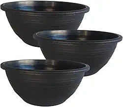 Kit 3 Vaso Cuia de Plantas Primavera Preto 4 Litros de Plástico Decorativo Para Cacto Suculenta Rosa do Deserto e Arranjo