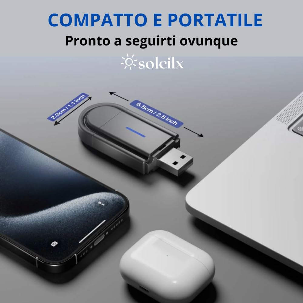 Adattatore Carplay Android Auto 2 in 1 sistema multimediale auto Wireless Converte Carplay Android Auto cablato di fabbrica senza fili, adatto per Audi/VW/Opel/Citroen (2016+) 5.8 GHz WiFi