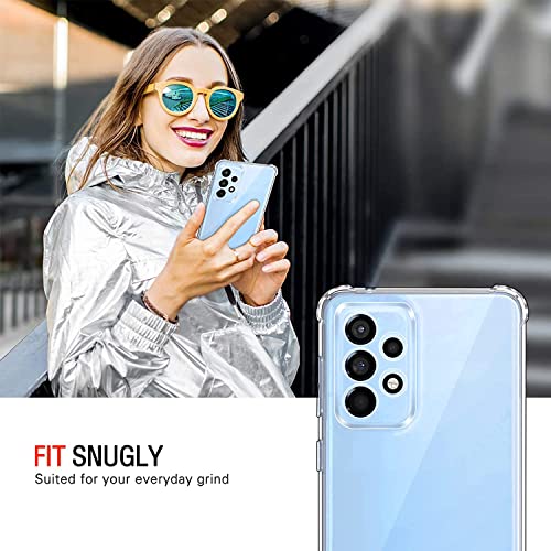 Image of Lustree Back Cover Transparent Case Compatible with Samsung Galaxy M32 5G | Clear + TPU Case with 4 Corner Air Cushion Protection & Camera Protection | Slim& Stylus Cover