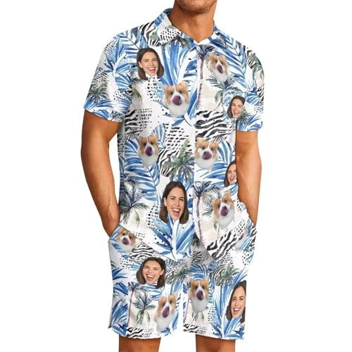 2 Piece Set for Men Beach/Women's Bikini Sets,Custom Face Print Swimwear,XS-3XL2