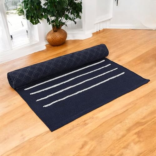 Image of Pure cotton anti-skid, machine wash yoga mat. 73inches x 24inches, 5mm thickness (5mm (Couple combo))