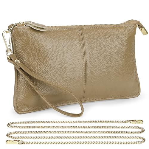 Image of Uromee Wristlet Wallet Clutch Purses for Women Genuine Leather Crossbody Bag Handbag with Detachable Shoulder Chain